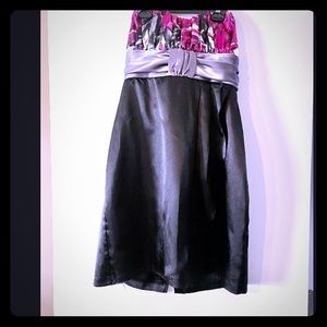 Strapless Black/Flower Dress